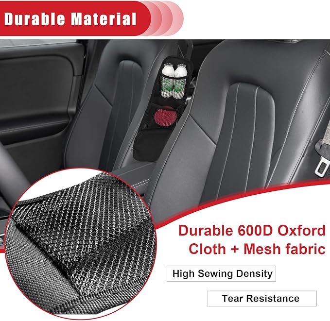 QUICTO 2PCS Car Seat Storage Hanging Bag, Multi-Pocket Seat Side Organizer, Multifunctional Mesh Net Pocket, Can Hold Mobile Phone, Wallet, Glasses, Suitable for Cars, SUVs, Trucks
