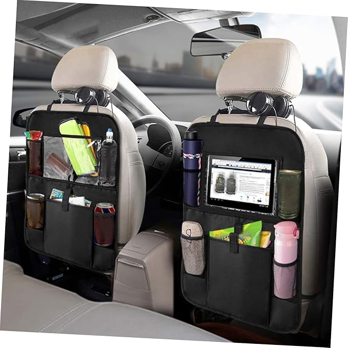 GLEAVI 2pcs Car Seat Hanging Pouch Car Backseat Storage Bag Oxford Cloth Easy Install Clean Seat Helper