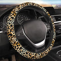 Leopard Print Neoprene Steering Wheel Cover Anti-Slip Elastic Cheetah Print Steering Wheel Protector 15in Universal Car Accessories Fit Cars, SUVs, Auto