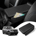 Custom Fit for Center Console Cover Ford Bronco 2021 2022 2023 2024 2025 2/4-Door Armrest Cover Center Console Pad Interior Accessories with Pockets Storage Bag Black