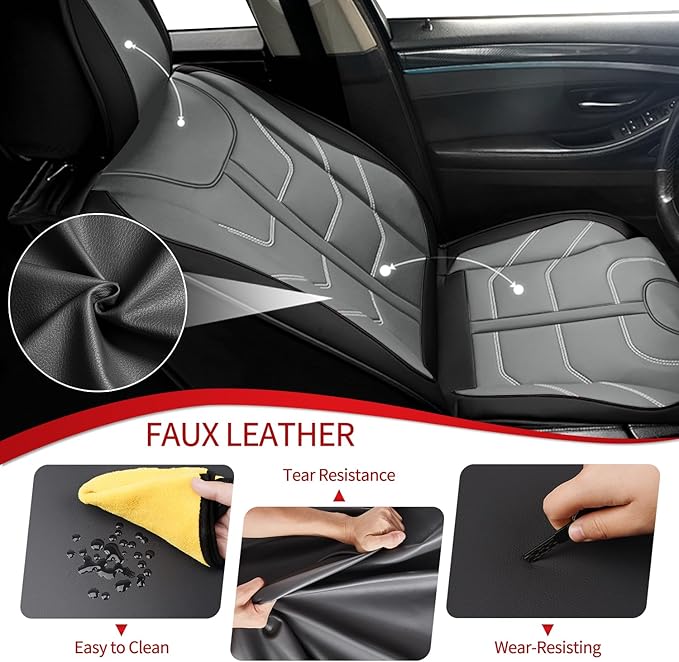 TTX LIGHTING Car Seat Covers Full Set Fit for Infiniti Q70 2014-2019 Waterproof Leather 5 Seat Covers Automotive Seat Cushion Seat Protectors with Airbag Compatible (Gray)