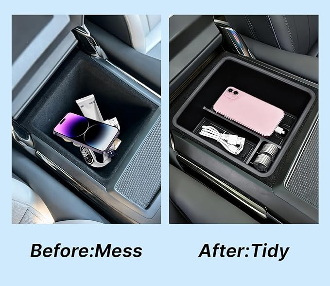 Center Console Organizer for Range Rover & Range Rover Sport 2023-2025 2026 Armrest Insert Tray Storage Box Interior Accessories (Without Refrigerator) | NOT Fit for Models with Refrigerator