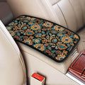 Center Console Cover Boho Flower Scratch Resistance Armrest Cover Protect Pad Car Accessories Hippie Sunflower Armrest Cushion Pad Seat Box Cover Protector