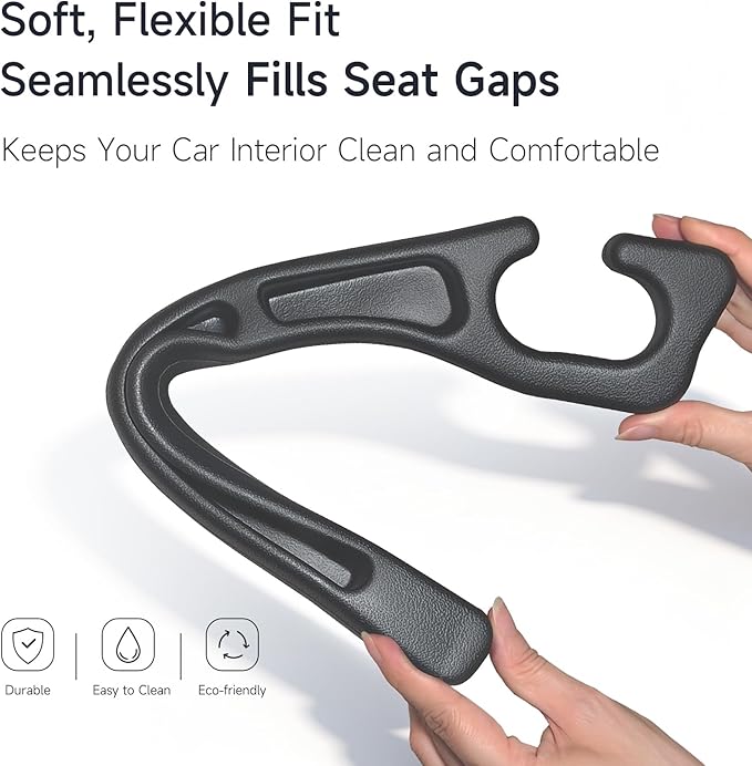 2-Pack Car Seat Gap Filler, No-Drop Seat Side Gap Seam Filler Organizer with Phone Holder, Universal Fit to Fill The Gap Between Seat and Console for Car, SUV, Truck&Sedan