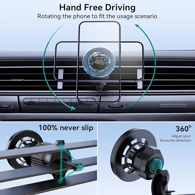 for Magsafe Car Mount [20 Strong Magnets] Magnetic Phone Holder for Car Dashboard [Hands Free] Cell Phone Magsafe 3 Car Mount Fit iPhone 15 14 13 Pro Max Pro Plus Mini