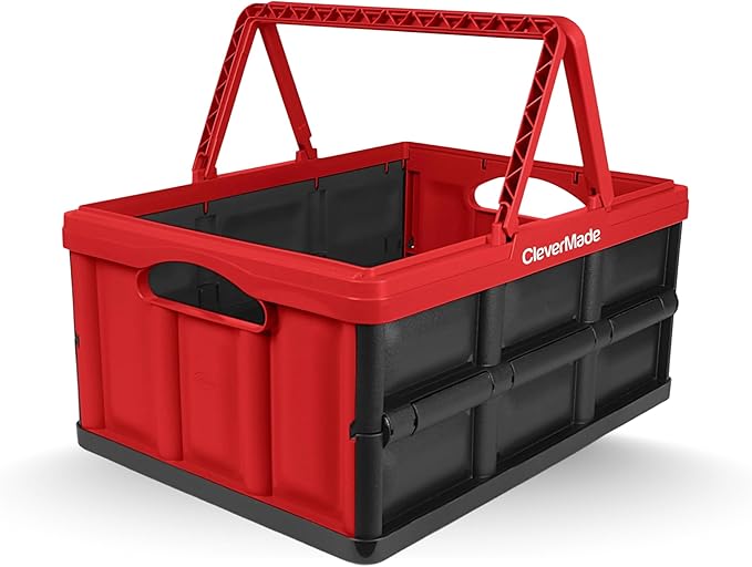 CleverMade Collapsible Basket (60% Recycled) - 32L - Canada Red
