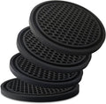 KULOLO Car Cup Holder Coaster 4 Pack - Non Slip & Shockproof,Flexible PVC Rubber Insert for Car/Truck/SUV/Van (2.75"x0.2") Universal Fit Auto Cup Holders Accessories for Women and Man (Black)