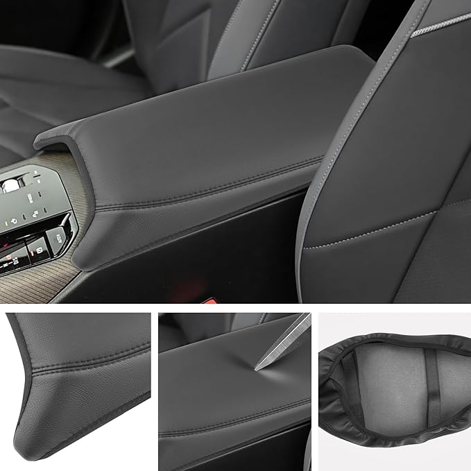 SXCY for 2025 2026 BMW X3 Armrest Cover for 2025 2026 BMW X3 (30 / M50 xDrive) Accessories 2025 2026 X3 Center Console Cover 2025 2026 X3 Middle Console Cover (Thin Cover with Black Line)