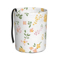 Car Trash Can Hanging, Yellow Floral Fragments Waterproof Auto Garbage Bin Universal Vehicle Waste Container, 3.5L Capacity