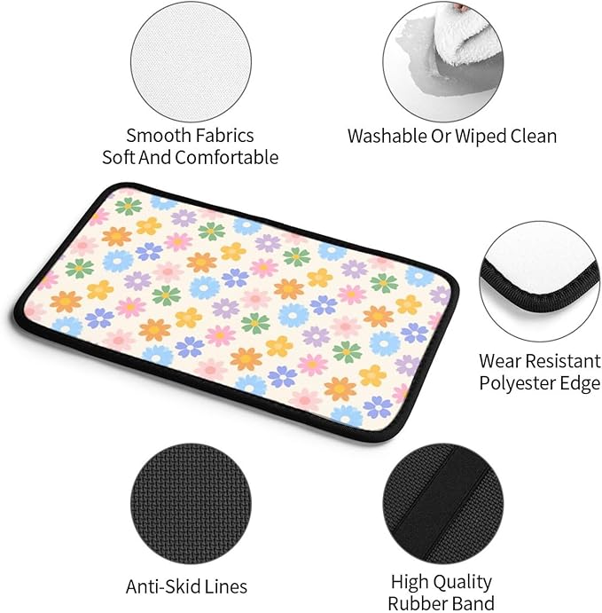 Floral Boho Center Console Cover Pad,Retro Colorful Flower Car Armrest Seat Box Cover Cushion Universal for Most Vehicle SUV Truck,Car Interior Accessories Decor,Protect from Pet Claws & Dirt