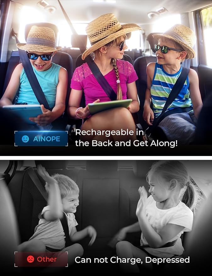 AINOPE 108W Multiple Ports Car Charger, Road Trip Essentials for Kids, Travel Essentials for Long Trips, 6-Port USB C Cigarette Lighter Adapter Fast Charging for iPhone 17 16 15 for iPad [+5FT Cable]