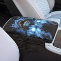 Tupalatus Cool Skull Car Center Console Cover Waterproof Armrest Cushion Cover Pad Breathable Car Center Console Replacement with Storage Pockets for Most Vehicle, SUV, Truck, Car