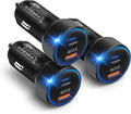 38W USB C Car Charger Fast Charging, 3Pack Cigarette Lighter Adapter, Car Phone Charger, Boxeroo Multi Port PD/QC 3.0 Cargador para Carro, 12v USB Outlet for iPhone 16e/16/15/14/13/12 Pro,Samsung