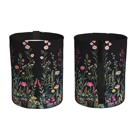 Car Trash Can Hanging, Wildflower Plant Waterproof Auto Garbage Bin Universal Vehicle Waste Container, 3.5L Capacity