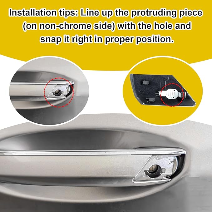 Goholy Car Door Handle Cover Cap Compatible with BMW 7 Series G11 G12 730 740 750 760 2015-2022 51217474681 Door Key Cover Door Handle Accessories Lock Cap Charcoal Black Belt Blue Tone Front Left