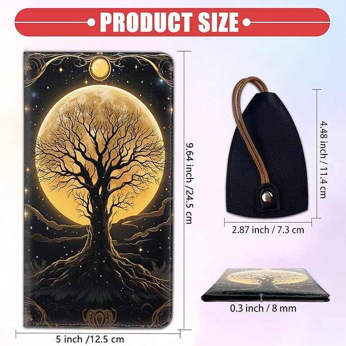 Car Document Holder with Magnetic Shut, Car Registration & Insurance Card Holder, Waterproof PU Leather Glove Box Organizer Vehicle Accessories Driver License for Women/Men, Abstract Tree Pattern