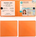 Kewucn 2 PCS Car Registration Insurance Holder, Essential Auto Card Glove Box Organizer, Vehicle Interior Accessories Perfect for Most Car, Truck, SUV (10.55''×4.8'', Orange)