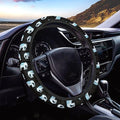 AFPANQZ Elegant Elephant Style Automotive Steering Wheel Covers Neoprene Comfortable Keep Warm Odorless Stretch-on Fabric Breathable Universal 14 to 15 inch Navy Blue for Women Mens