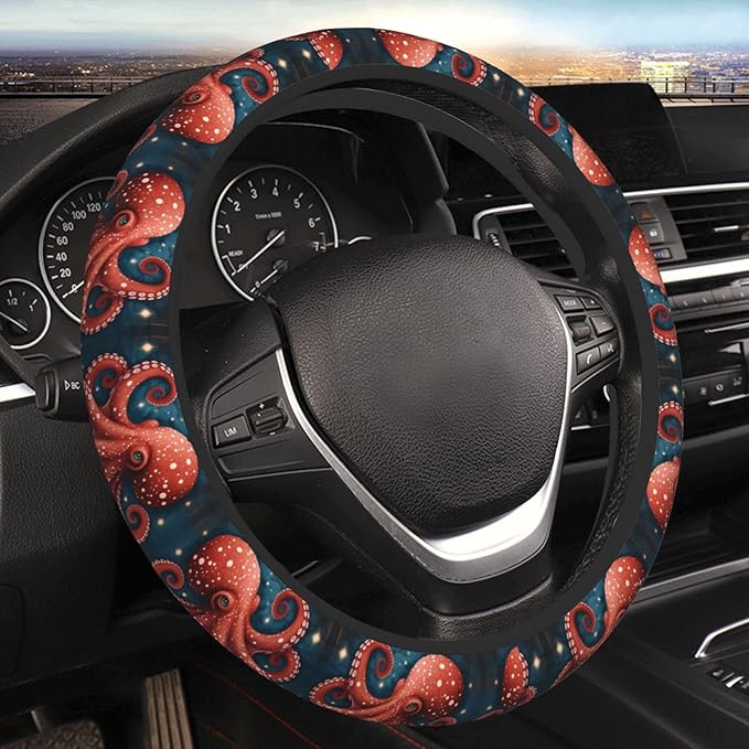 Octopus Halobios Universal Fit Steering Wheel Cover for Car, Truck, and SUV, Durable Steering Wheel Protection