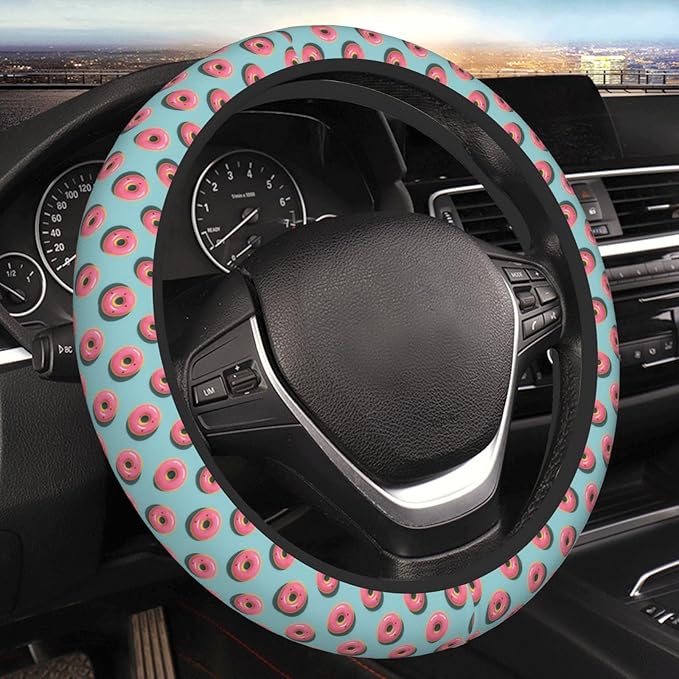 Neoprene Steering Wheel Cover Donuts Pattern Car Steering Wheel Cover Universal Fit for Most Cars