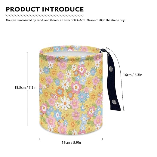 Brosoneto Colorful Hippie Flower Car Trash Bag Car Trash Can for Car Front Seat, Back Seat, Floor, Headrest-Easy to Clean Car Garbage Accessory Car Interior Decoration