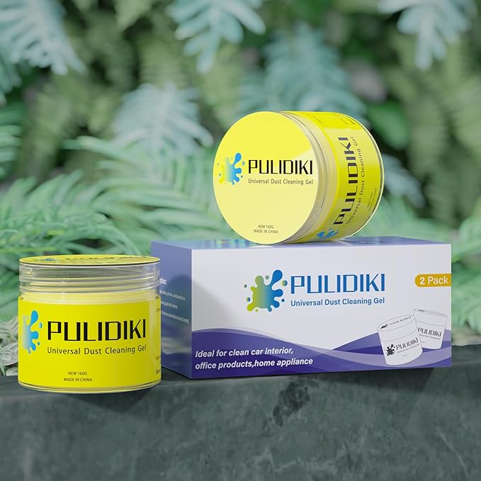 PULIDIKI Car Cleaning Gel Purple 2Pack and Car Cleaning Putty Yellow 2Pack Bundle
