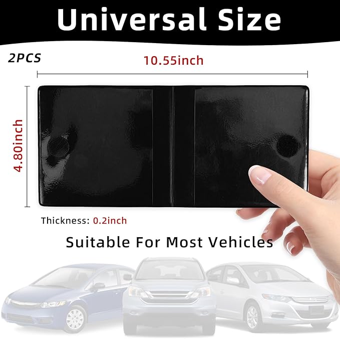 Ziciner Car Registration Insurance Holder, 2Pack Essential Auto Card Document Glove Box Organizer with Touch Fastener, Vehicle Interior Accessories Perfect for Most Car, Truck, SUV (Black/White Flag)