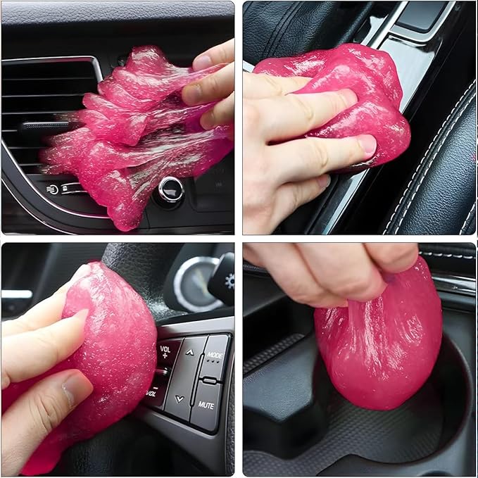 Cleaning Gel for Car, Universal Vehicle Interior Detailing Cleaning Putty Gel, Detail Cleaner Tools for Keyboard Vent PC Laptop Camera, Automotive Duster Remover Cleaner Accessories (Pink)