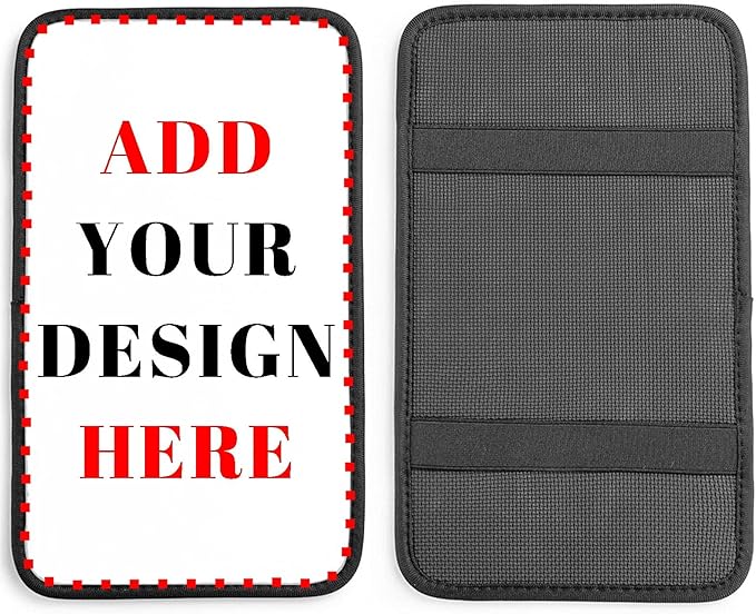 SHUANGFEI Custom Auto Center Console Pad Car Armrest Seat Cover, Add Your Image/Text Personalized Seat Box Cover Protector, Car Decor Accessories for Most Vehicle Sedan, Truck, SUV
