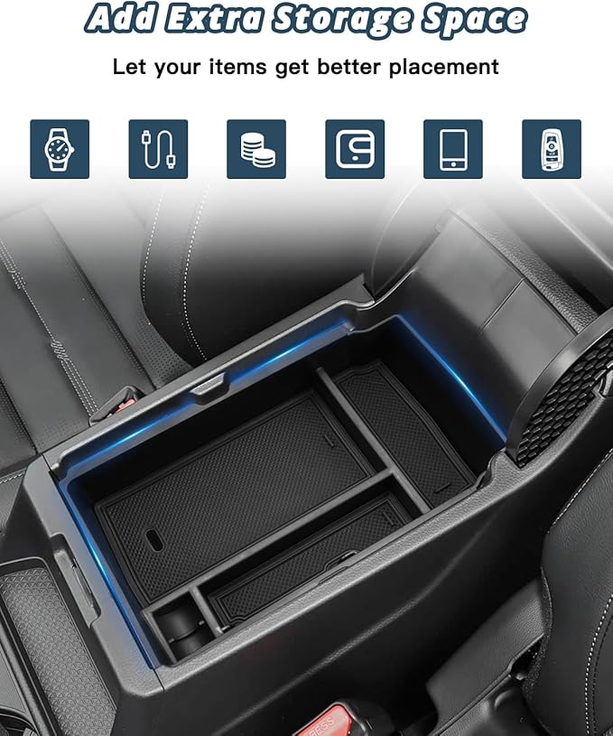 Ruiya 2026 CRV Center Console Organzier for Honda CRV 2026 Accessories ABS Material Armrest Console Glove Tray Compatible with 2026 Honda CRV LX/EX/EX-L/Hybrid(Sport/Sport-L/Sport Touring/TrailSport)