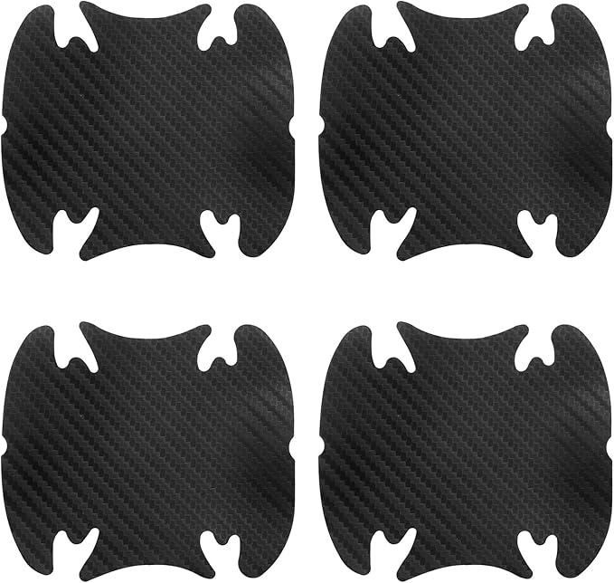 HARFINGTON 4pcs Car Door Handle Scratch Protectors Carbon Fiber Bowl Cover Anti Scratch 3D Sticker Automotive Door Handle Cups Protective Film Bowl Sticker for All Cars, Black