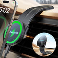 ACMEZING Only for iPhone 15W MagSafe Car Mount Charger, 360% Adjustable Aluminum Alloy Arm, Relocatable Car Phone Holder, Magnetic Wireless Fast Charging, Cell Phone Holder for All Car Models, Black