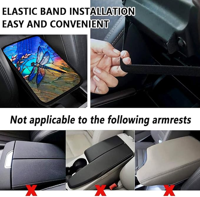 Leopard Vehicle Center Console Armrest Cover Pad,Cheetah Car Accessories Soft Middle Console Cushion Pad,Auto Arm Rest Mat Decor Leopards Gifts for Women Men Dad for Most Vehicle SUV Truck