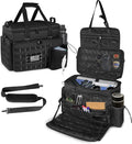 LIWSHWZ Patrol Bag Law Enforcement,Police Gear Bag for Car Front Seat Organizer with 15.6” Laptop Layer and Cup Holders,Multiple Compartments Police Duty Bags Fit Vehicle Passenger Seat