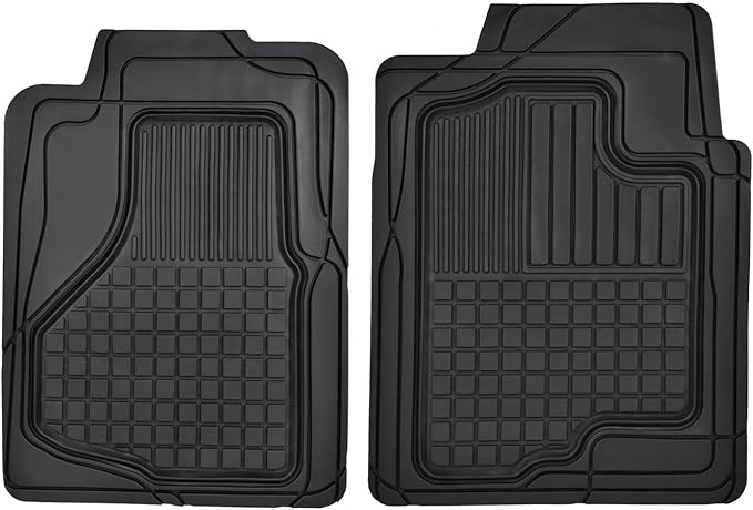 Motor Trend Premium All Weather Rubber Floor Mats for Cars SUV Trucks, Heavy Duty Universal Fit Trim to Fit Protection Floors Liners Full Set (2 Front Mats, 1 Rear Floor Mat, 1 Trunk Cargo Liner) s