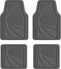 FLORICH Car Floor Mats, Waterproof Universal Heavy-Duty 4 Pieces Rubber Floor Mats for Cars, Full Set Car Mats with Anti-Slip Backing Fit for Most SUV, Vans,Trucks, Sedan(Grey)