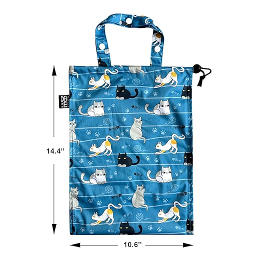RMMOORORO Cute Hanging Car Trash Garbage Bag 100% Leakproof Waterproof Multipurpose for Car Back Front Seat Console with Hanging Strap (Cats Play)