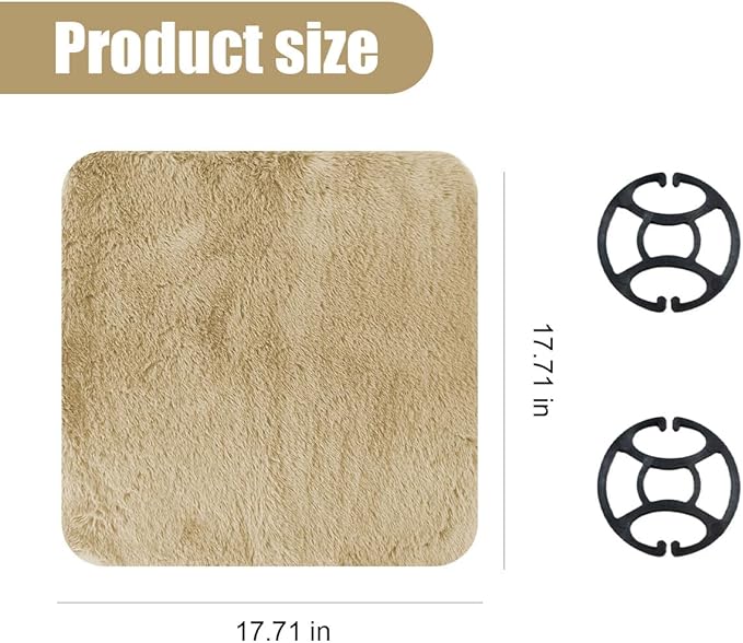 Sheepskin Car Seat Cushion, Soft Comfort Winter Driver Seat Cover, Fluffy Faux Fur Front Seat Pad, Car Seat Protector Pad for Office Chair, Universal Interior Accessory for Car SUV Truck (Camel)
