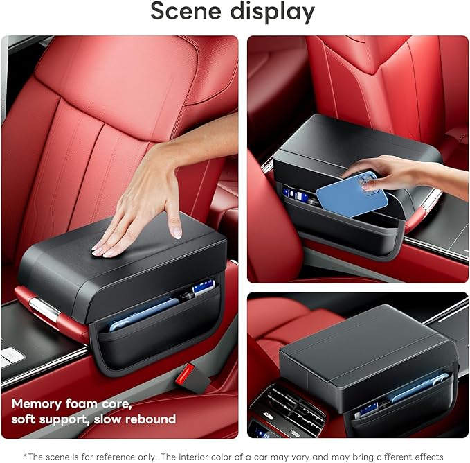 Civenhhd Car Armrest Pad, Universal Armrest Cushion Pad, Leather Armrest Box Pad