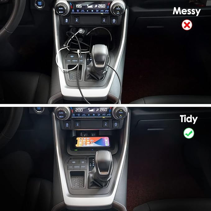 Wireless Charger for Toyota RAV4 2025 2024 2023 2022 2021 2020 2019, Car Interior Center Console Accessories Upgrade, OEM-Style Wireless Phone Charging Pad for RAV4 LE/XLE/TRD/Off-Road/XSE/SE/XSE