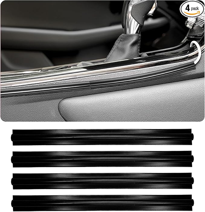 Augeny 4PCS Car Concealed Wire Sleeve, Self-Adhesive Tubing Cable Hidden Protector, Auto Split Sleeving Wire Cord Organizer, Black Soft PVC Cable Sleeve for USB, Audio & Video Line