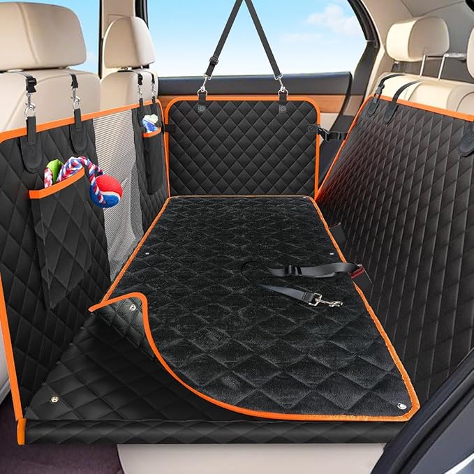 SIVEIS XL Dog Car Seat Extender for Full Size Truck with Hard Bottom, Waterproof Dog Car Seat Cover for Back Seat, Pet Seat Cover with Blanket Cushion for Crew Cab F150, Tundra, RAM 1500, Silverado