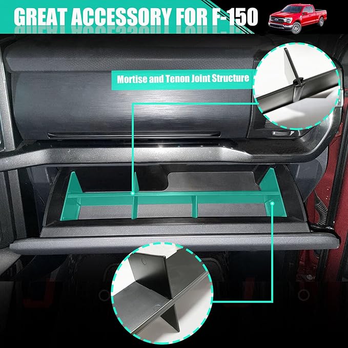Glove Box Organizer Ford F150 2021 2022 2023 2024 - for F150 Glove Secondary Divider Storage Box Accessories for F150 (Below)
