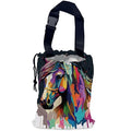 NHNXHWIA Colorful Horse Car Garbage Bag,Pop Art Horse Waterproof Small Car Trash Bag Hanging Back of Seat,Drawstring Hanging Car Trash Bag with Adjustable Buckle for Car Accessories