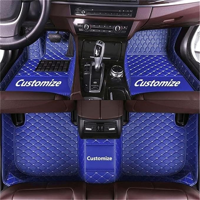 Custom Car Mats All Weather Fit Automotive Floor Mats PU Leather Protector Mat for Most Sedan, SUV, Truck Floor Mats (Blue)