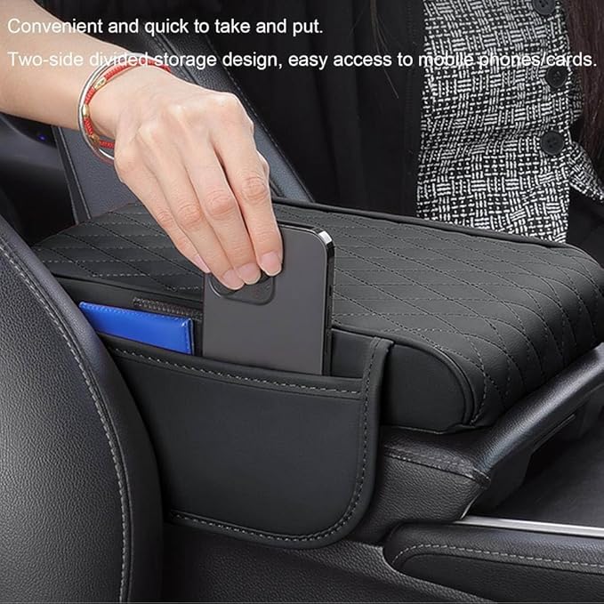 for Alfa Romeo Stelvio (949) 2017 2018 2019 2020 2021 2022 Car Center Console Cover, Leather Memory Foam Protection Pad, Hand Rest Pillow with Height Increase, Interior Accessory,Red, normal