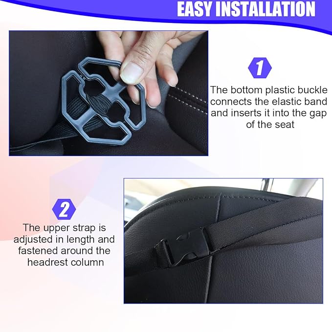 Car Handbag Holder Between Seats, Leather Large Capacity Front Seats Organizer Pocket, Automotive Purse Holder Storage Bag with Buckle Straps, Universal for SUV RV Truck (Khaki)