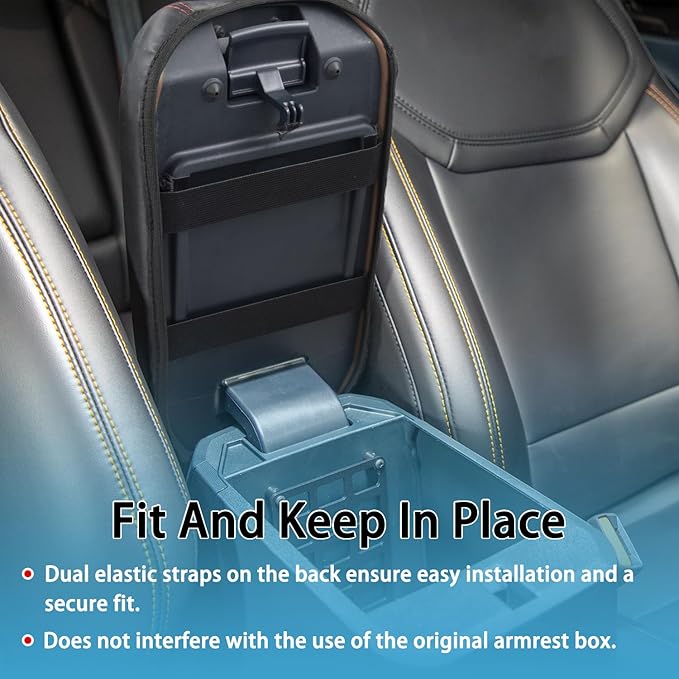 Center Console Armrest Cover Fit for Ford Maverick Accessories 2022-2025 2026 Armrest Case Arm Rest Storage Box Pad Console lid Protector Leather Seat Box Cushion (Red Stitches)