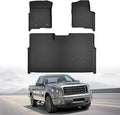 Cartist Floor Mats Fit for Ford F-150 SuperCrew/Crew Cab 2010-2014 with Bucket Seat,All Weather Floor Liners for F150 Accessories W/Flow-Through Console 1st&2 Row Set W/O Manual Shifter