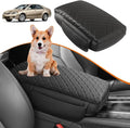 Center Console Armrest Cover for Toyota Camry 2007-2011 Accessories Arm Rest Pad Console Cushion Lid Middle Console Protector Black Leather with Pockets